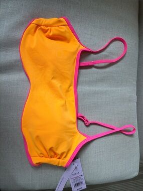 wild fable Neon Orange Bikini Top with Hot Pink Trim